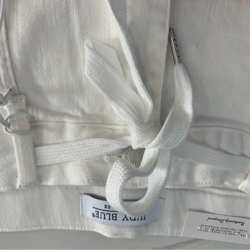 Judy Blue Women Jogger Shorts Sz 3XL White High Rise Cuff Pockets Denim NWT